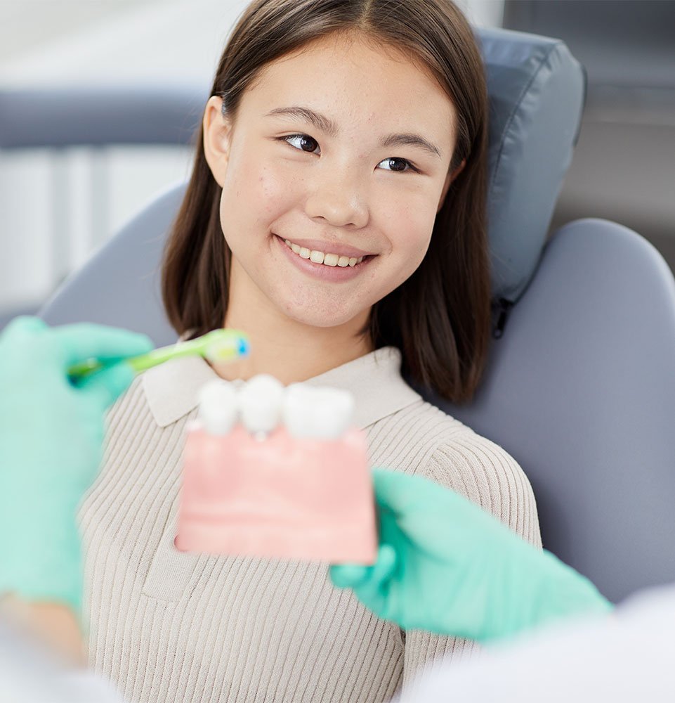 dental child patient having a consultation within the dental center